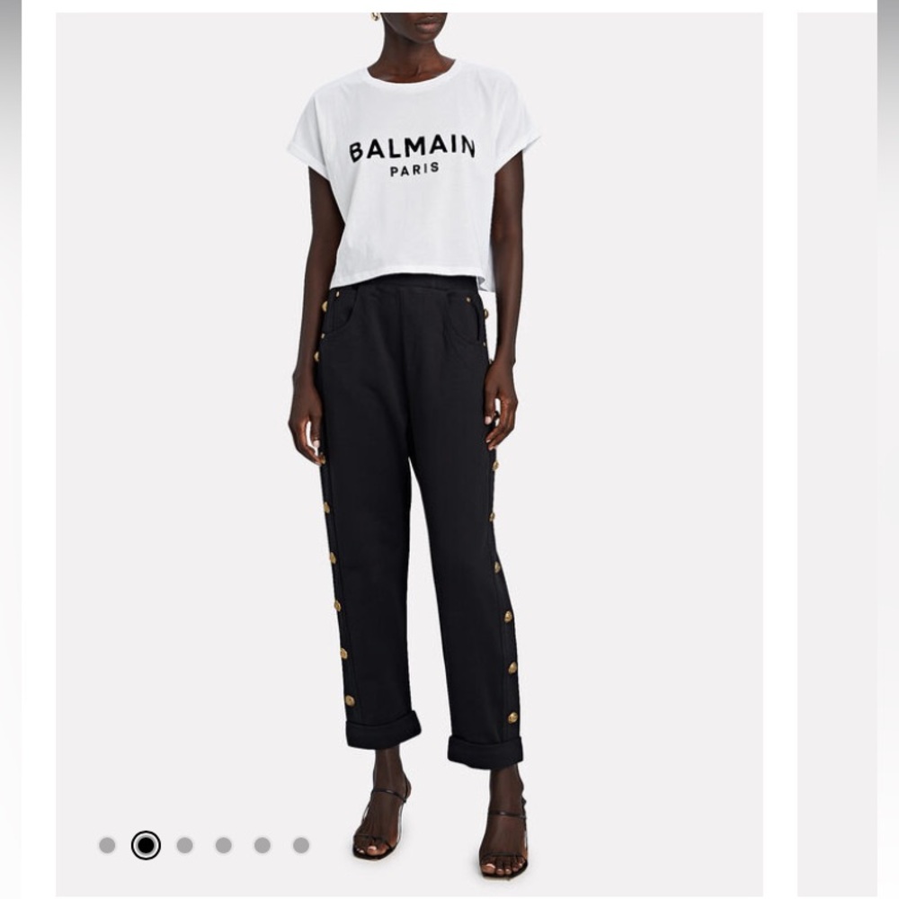 Balmain Black Button-Detail Pants